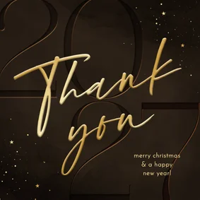 Zakelijke kerstkaart thank you 2027 bruin stijlvol
