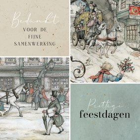 Zakelijke kerstkaart twee illustraties Anton Pieck