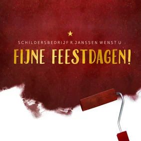 Zakelijke kerstkaart voor een schilder met verfroller 