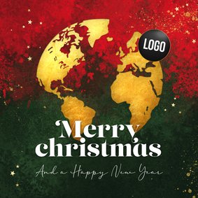 Zakelijke kerstkaart wereldbol verf abstract modern sterren