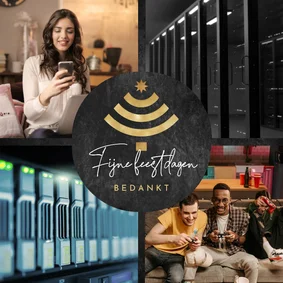 Zakelijke kerstkaart wi-fi kerstboom foto bedankt stoer