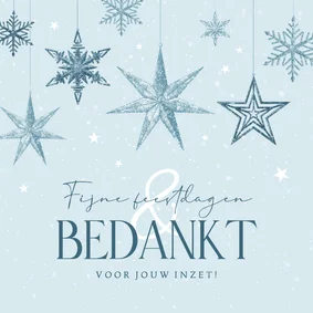 Zakelijke kerstkaart winter sneeuwsterren sneeuw bedankt