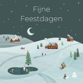 Zakelijke kerstkaart winterlandschap 