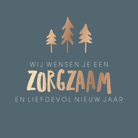 Zakelijke kerstkaart 'Zorgzaam nieuwjaar'