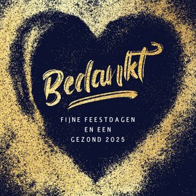 Zakelijke kerstkaarten bedankt hart van goud