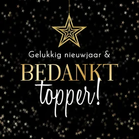 Zakelijke nieuwjaarskaart bedankt topper ster gelukkig 2027