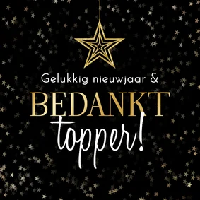 Zakelijke nieuwjaarskaart bedankt topper ster gelukkig 2027