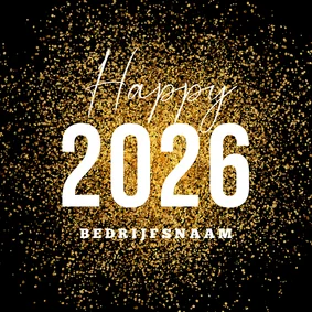 Zakelijke nieuwjaarskaart goud glitter vuurwerk 2027