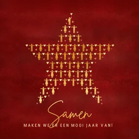 Zakelijke positieve kerstkaart na Corona voor medewerkers 