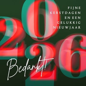 Zakelijke stijlvolle kerstkaart 2026 groen met rood