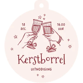 Zakelijke uitnodiging kerstborrel proost champagne doodle