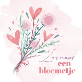 Zomaar een bloemetje waterverf bloemen en hartjes