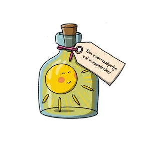 Zomaar een voorraadpotje vol zonnestralen kaart