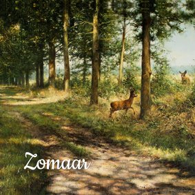 Zomaar kaart herten in het bos