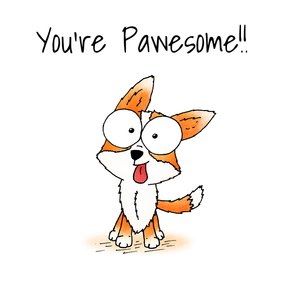 Zomaar kaart hondje - You're Pawesome!