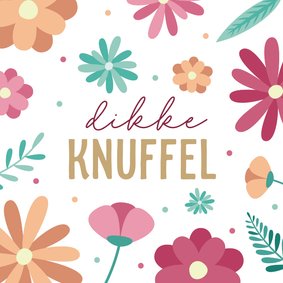 Zomaarkaart met bloemenpatroon dikke knuffel