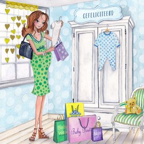ZWANGER baby shop illustratie
