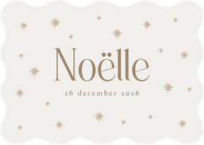 Geboortekaartje uniek wave sterren champagnekleur stijlvol