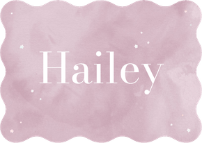 Golvend geboortekaartje met lila waterverf en bloempjes