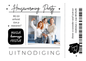 Uitnodiging verhuizing en housewarming party ticket