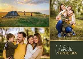 Algemene vakantiekaart met 3 eigen foto's 