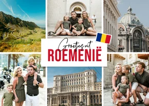 Ansichtkaart vakantie fotocollage Roemenië Boekarest stad