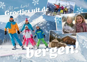 Ansichtkaart wintersport 4 foto's