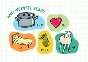 Beterschapskaart anti-verveel rebus 