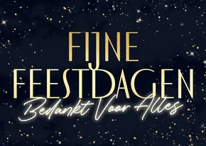 Blauwe kerstkaart bedankt sterrenhemel