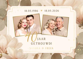 Botanische uitnodiging 40 jaar getrouwd jubileum eucalyptus