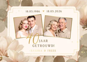 Botanische uitnodiging 40 jaar getrouwd jubileum eucalyptus