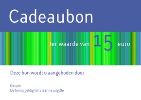 Cadeaubon blauw groen liggend