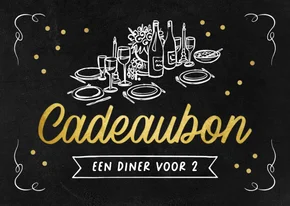 Cadeaubon diner etentje goud doodle algemeen