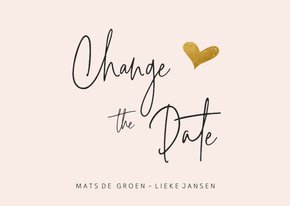 Change the date kaart met goudlook hartje