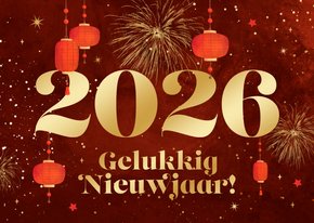 Chinees nieuwjaar 2026 jaar van de slang vuurwerk lampjes