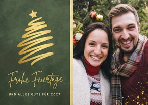 Duitse kerstkaart met foto & kerstboom