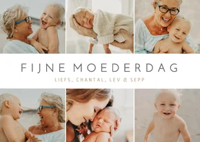 Eenvoudige fotocollage moederdag kaart met 6 eigen foto's