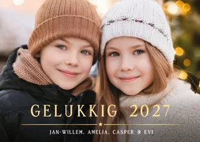 Eenvoudige nieuwjaarskaart met eigen foto en 2027