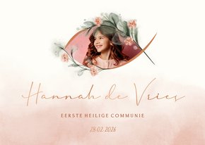 Eerste communie Ichthus visje met foto uitnodiging