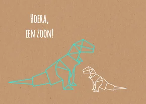 Felicitatie - Dino origami broer