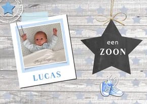 Felicitatiekaart geboorte jongen ster