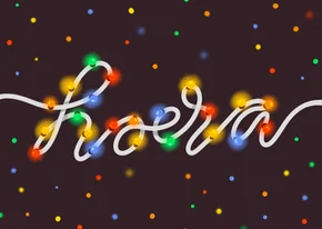 Felicitatiekaart hoera in lampjessnoer