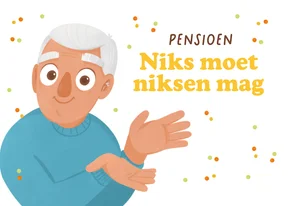 Felicitatiekaart pensioen cartoon humor confetti