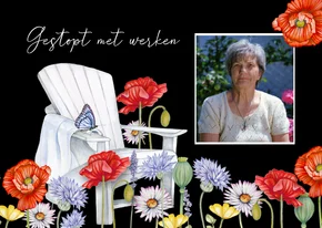 Felicitatiekaart pensioen veldbloemen