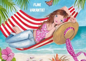 Fijne Vakantie Hangmat Illustratie