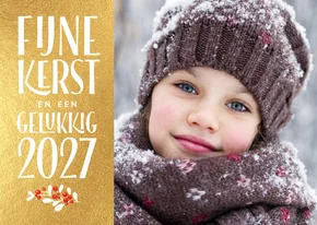 Foto kerstkaart goud 2027