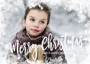 Foto kerstkaart origineel sneeuw kader