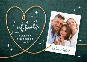 Foto kerstkaart stijlvol hart met fotokader