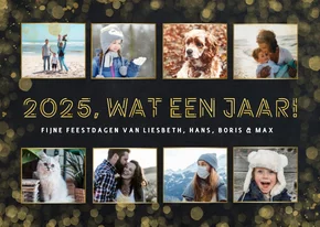Fotocollage kaart kerstmis met 8 foto's - 2026 wat een jaar