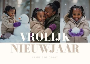 Fotocollage nieuwjaarskaart met aanpasbare tekst